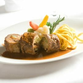a plate of food on a table